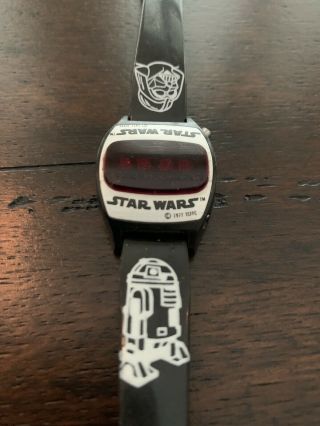 Vtg 1977 Star Wars Led Digital Watch Texas Instruments R2d2 Darth Vader