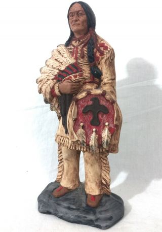Vtg Provincial Mold 91 Standing Native American Chief Warrior 10 " Figure A10