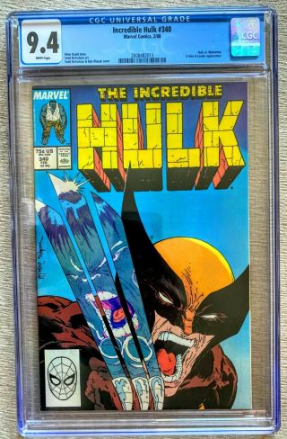 The Incredible Hulk 340 (feb 1988,  Marvel) Cgc 9.  4 White Pages