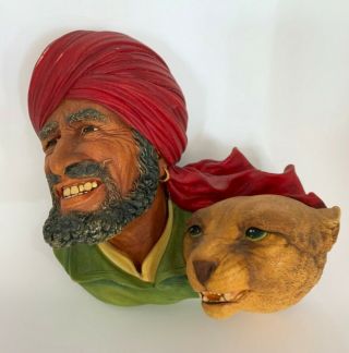 Bossons England Deccan Hunters 1963 Green Eye Cat And Man With Red Head Scarf