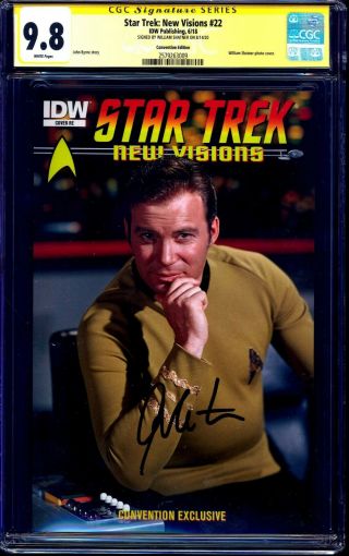 Star Trek Visions 22 Cgc Ss 9.  8 Photo Variant Signed William Shatner Nm/mt