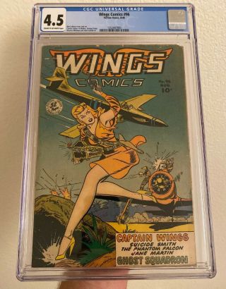 Wings Comics 96 (fiction House 1948) Cgc 4.  5 Rare Good Girl Art Cover