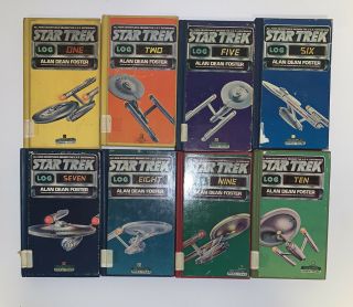 Vintage Star Trek Logs Books By Alan Dean Foster - 1 - 2 - 5 - 6 - 7 - 8 - 9 - 10 Hardcover