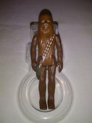 Vintage 1977 Star Wars Chewbacca With Rare Shiny Green Pouch No Blaster