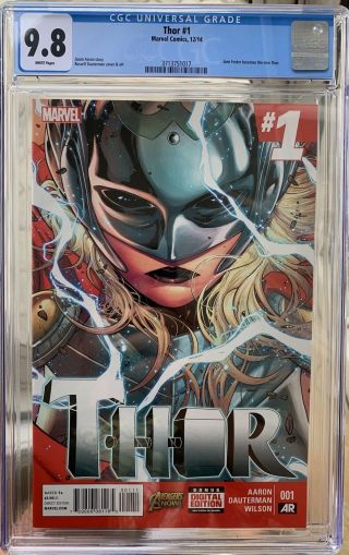 Thor 1 Jane Foster 1st Female Thor Marvel Comics 2014 Cgc 9.  8 White Pages