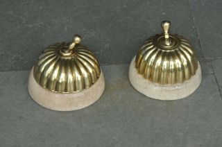 2 Pc Old Brass & Ceramic Handcrafted Melon Shape Electric Switches
