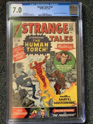 Strange Tales 118 Cgc 7.  0 Ow/w Pages 1st Doctor Strange Cover