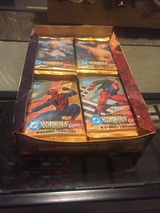 1995 Dc Comics Versus Marvel Trading Cards 27 Packs Box Skybox