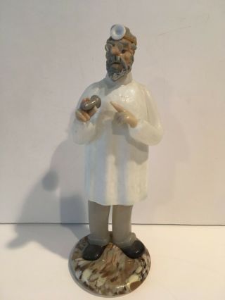 Rare Vintage Made In Czechoslovakia Crystal Ent Doctor Figurine