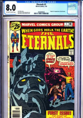 The Eternals 1 First Issue,  Marvel 1976,  Cgc 8.  0 Ow To W Pages