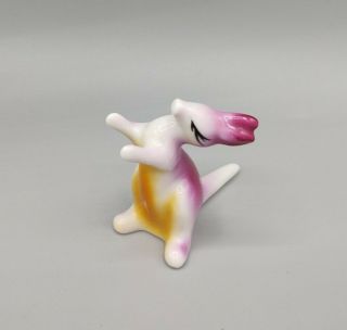 Vintage Porcelain Pink Hand Painted Kangaroo Figurine Japan