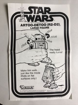 Vintage Star Wars Large R2 - D2 Action Figure Instructions