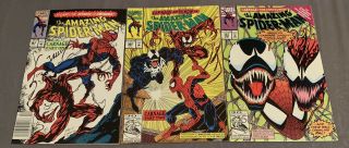 Spider - Man 361 362 363 1st Prints Carnage Bagley Signed
