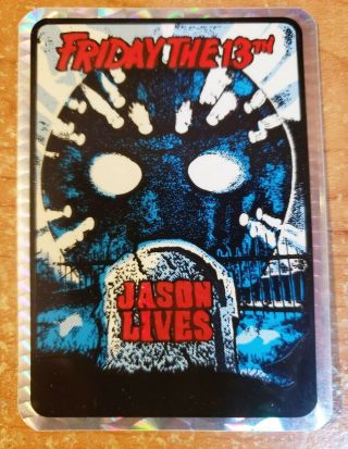 Friday The 13th Vi Jason Lives Prism Sticker Card Horror Movie Vending 2.  5 X 3.  5