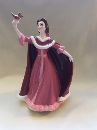 Vintage Disney Belle Beauty And The Beast Collector Music Box Figurine Schmid
