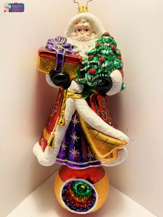 Christopher Radko Ornament Santa On A Reflector,  7.  5  Tall