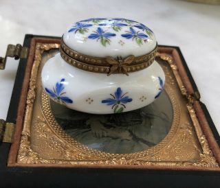 Vintage Peint Main Limoges France Butterfly Porcelain Trinket Box Signed Mc
