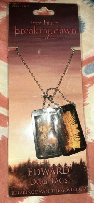 Edward Dog Tags Twilight Breaking Dawn Logo Cullen Photo Picture Necklace