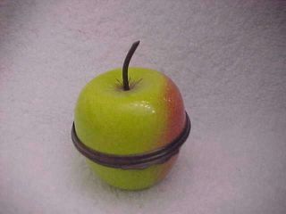 Lovely Halcyon Days Enamel Box In The Shape Of A Luscious Apple With Stem -