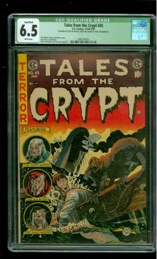 Tales From The Crypt 45 Cgc 6.  5 White,  Qualified.
