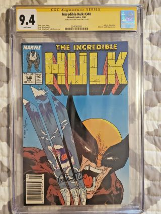 Incredible Hulk 340 // Cgc Ss 9.  4 Wp // 1988 1st Print - Signed Wolverine Key