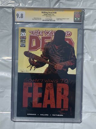 Walking Dead Issue 100 Cgc 9.  8 Signed By Robert Kirkman