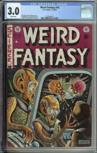 Weird Fantasy 16 Cgc 3.  0 Ec Comics Space Alien Sci - Fi