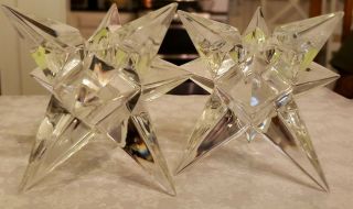 Rosenthal Crystal Star Candle Holder Set Of 2 Christmas Presents Anniversary