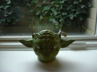 Plastic Yoda Head Star Wars Disney Halloween Candy Basket Bucket Trick Treat