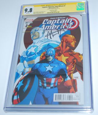 Captain America: Sam Wilson 7,  Cgc 9.  8,  Comiccon Variant,  Signed Stanley Tucci