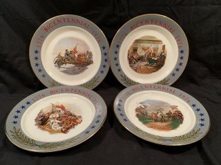 1776 - 1976 Bi - Centennial Commemorative American Revolution Plates - Set Of 4