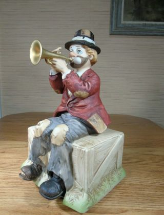 Waco Melody In Motion Ceramic Hobo/clown Playing Trumpet Horn