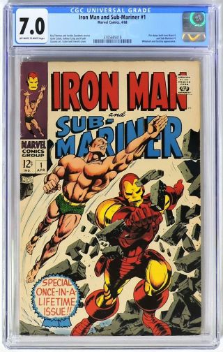 E161 Iron Man & Sub - Mariner 1 Marvel Cgc 7.  0 Fn/vf (1968) Pre - Dates Iron Man 1