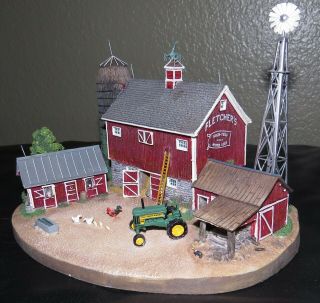 Danbury The Old Red Barn John Deere Tractor Collectible Box &