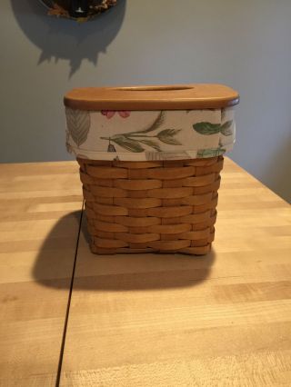 Longaberger Tissue Basket With Lid
