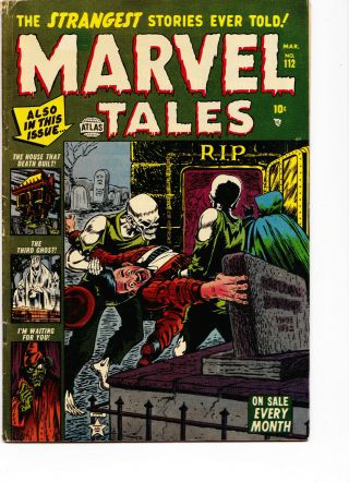 Marvel Tales 112 1953 Vg - Fine Classic Horror Cover,  4 Horror Stories