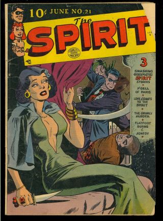 The Spirit 21 Will Eisner Good Girl Cover Art Quality Comic 1950 Gd,