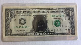 Star Wars Darth Vader $1 Dollar Bill Uncirculated 2001 U.  S.  Dollar W/ Sleeve