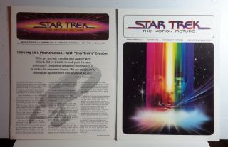 1979 Star Trek:the Motion Picture Newsletter 1 & 2 - Promos - Near - S&h