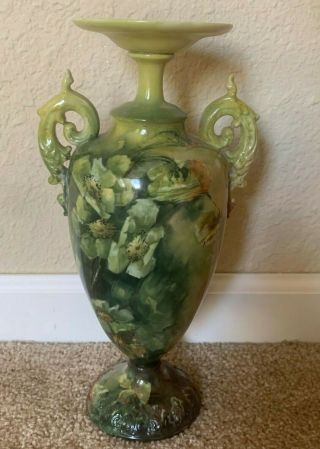 Cac Ceramic Art Company Lenox American Belleek Hand Painted Bolted Vase