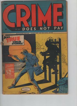Crime Does Not Pay 42 Lev Gleason 1945 Golden Age Crime - Electrocution Cover