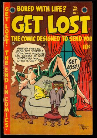 Get Lost 1 Good Girl Cover Pre - Code Golden Age First Issue Comic 1954 Vg -