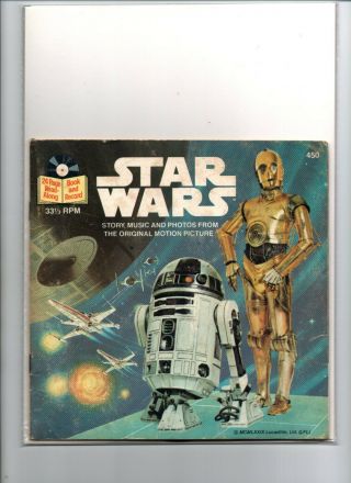 Star Wars 24 Page Read - Along Book And Record - 1979 - Fine