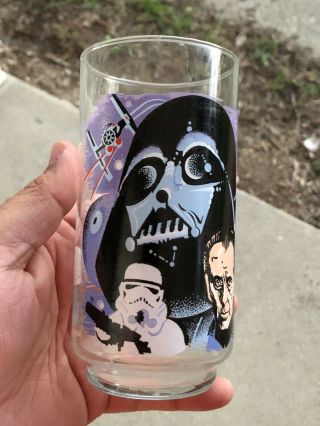Vintage 1977 Star Wars Darth Vader Burger King Coca Cola Glass Great Shape