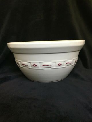 Longaberger Pottery Extra Large Mixing Bowl Usa Woven Traditions Red 12 "