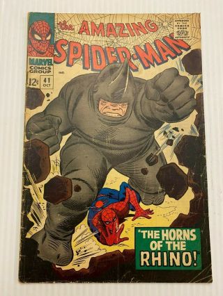 The Spider - Man 41 (marvel 1966) 1st App The Rhino
