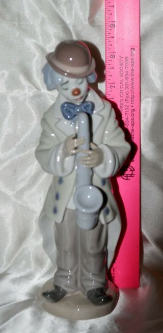 Lladro 5471 Sad Sax Clown Playing Saxophone Figurine Statue 9 "