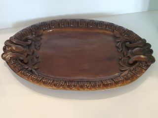 Southern Living At Home Brown Brimfield Resin Wood Grain Oval Tray Platter