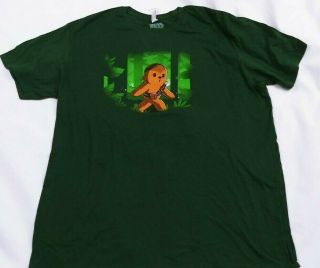 Star Wars Teeturtle Chewbacca 100 Cotton Green Shirt Size L