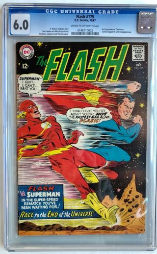 1967 D.  C.  Comics Flash 175 (cgc 6.  0 Fn) ; Superman Vs.  Flash Race Rematch